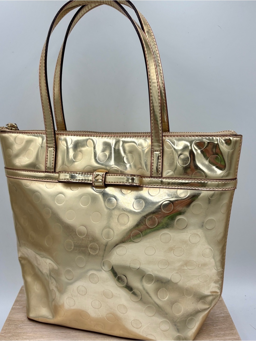 Kate Spade Gold Polka Dot Tote Bag - Metallic Shopper